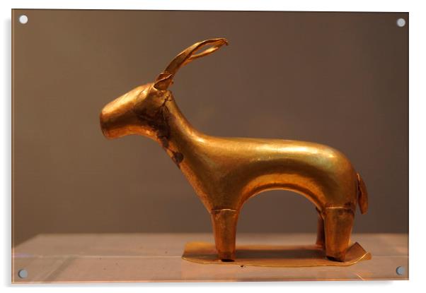 Bronze Age Gold Cast Ibex Acrylic by Geoffrey Higges