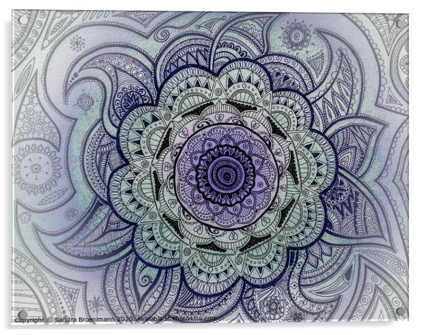 Purple mandala Acrylic by Sandra Broenimann