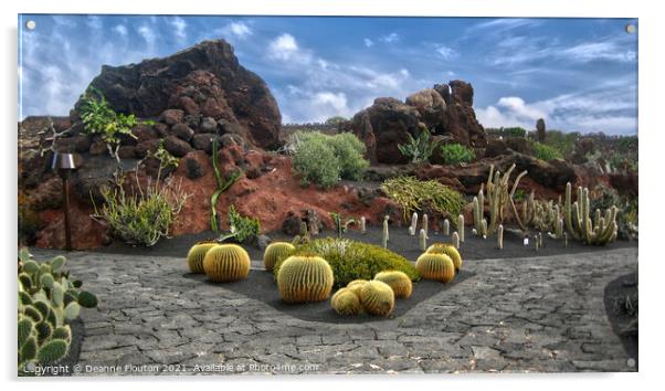 Cactus Garden Oasis Acrylic by Deanne Flouton