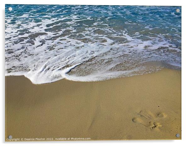 Vanishing Memory in the Waves Menorca Spain Acrylic by Deanne Flouton