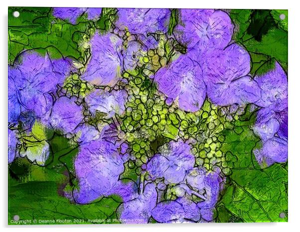 Vivid Purple Blossom Acrylic by Deanne Flouton