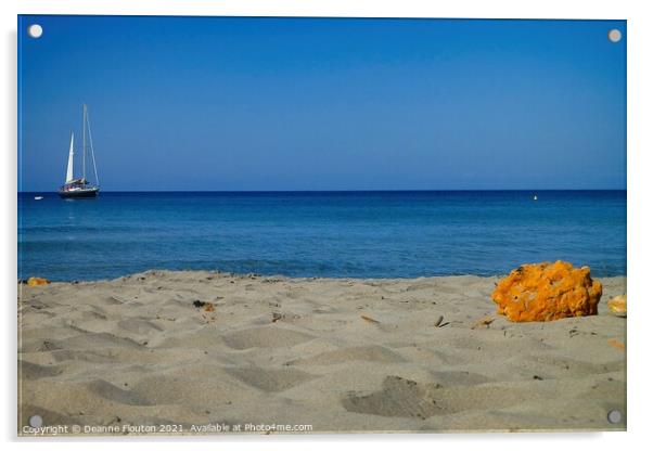 Serene Bliss at Menorca Beach Acrylic by Deanne Flouton
