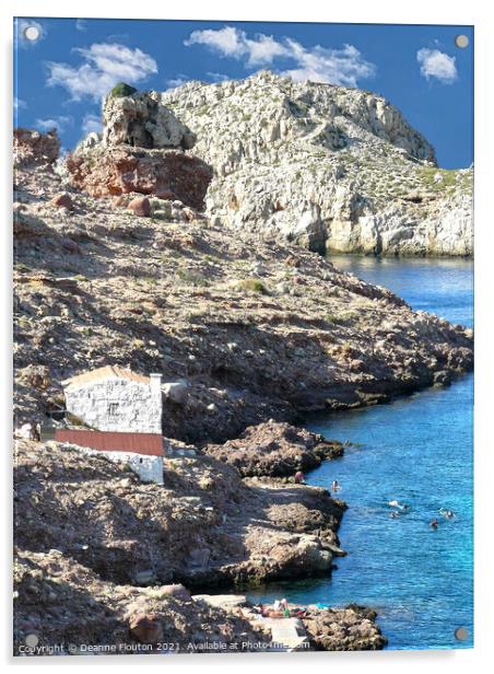 Cala Morella Menorca Cove Acrylic by Deanne Flouton