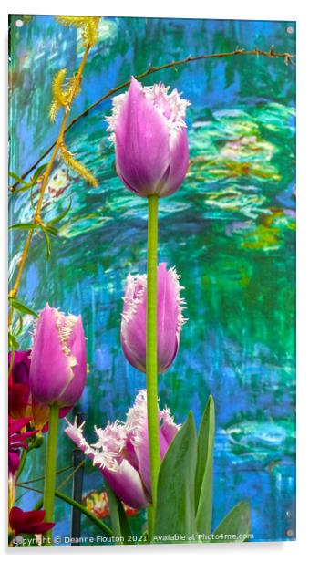 Monets Garden in Bloom Acrylic by Deanne Flouton