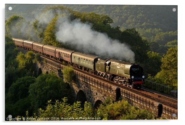 Evening Steam Train Acrylic by Ashley Jackson