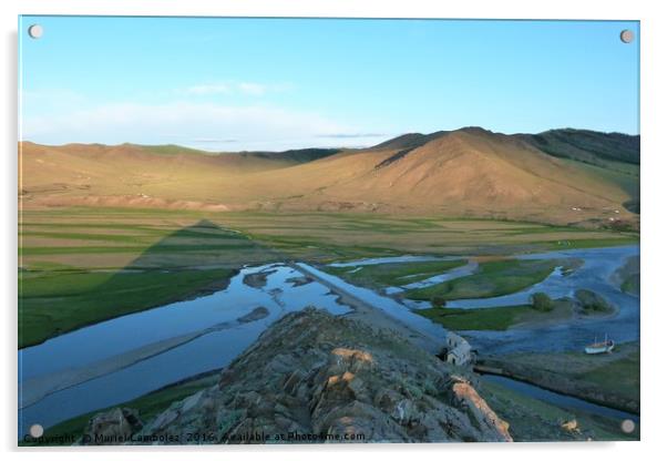 Mongolian landscape Acrylic by Muriel Lambolez