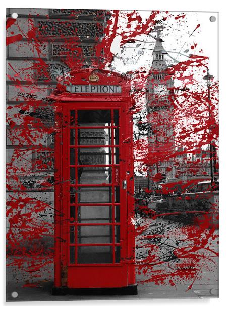 Westminster Phone Box Acrylic by Andy Huntley
