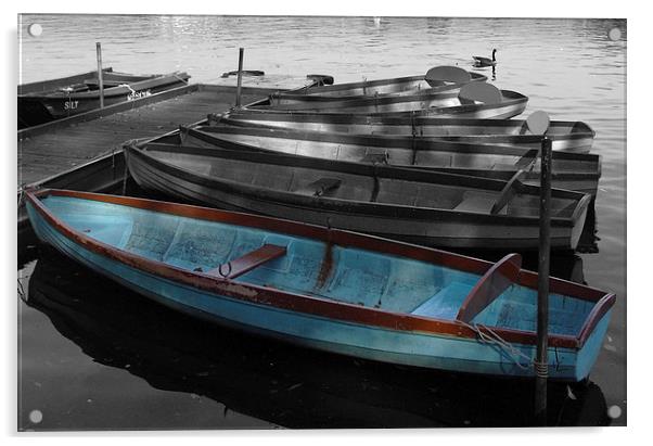 Moored Boats Acrylic by Andy Huntley