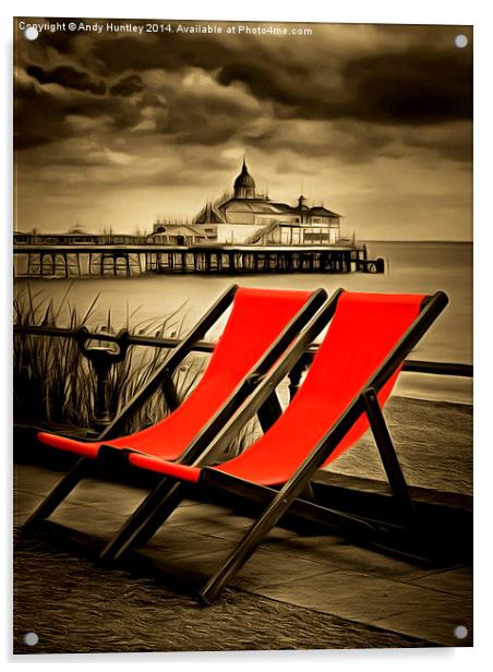  Eastbourne Pier plus deckchairs Acrylic by Andy Huntley