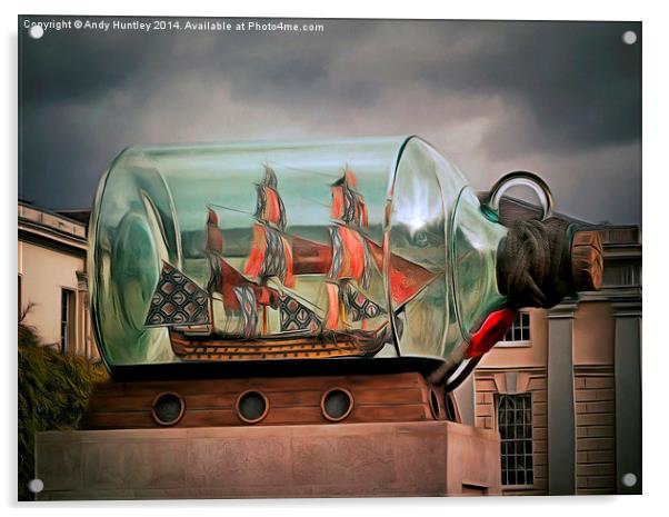  Ship in a Bottle Acrylic by Andy Huntley