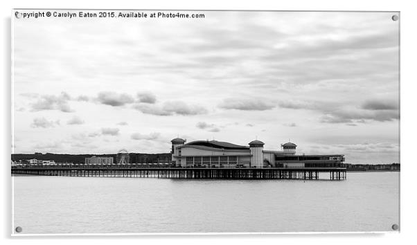 The Grand Pier, Weston-super-Mare in B&W Acrylic by Carolyn Eaton