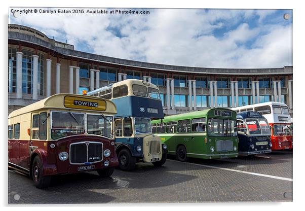  Vintage Bus Rally, Bristol Acrylic by Carolyn Eaton