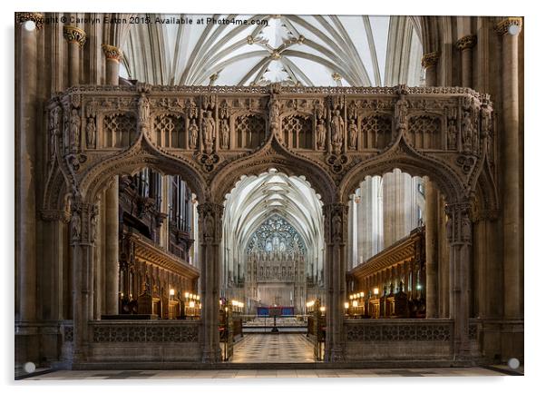  Through the Screen, Bristol Cathedral Acrylic by Carolyn Eaton