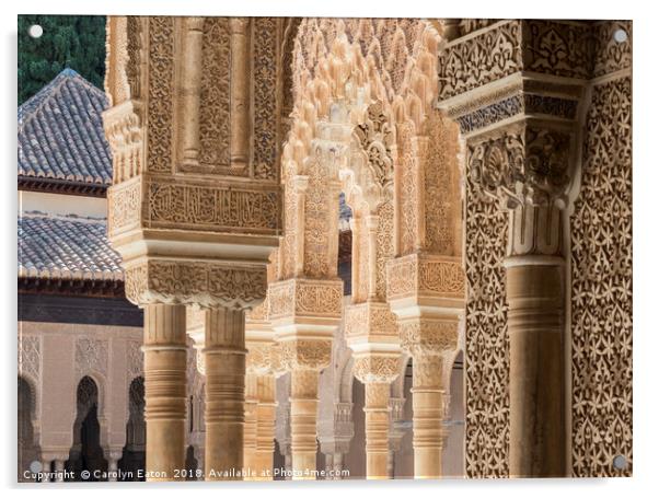 Nasrid Palace, Alhambra Acrylic by Carolyn Eaton