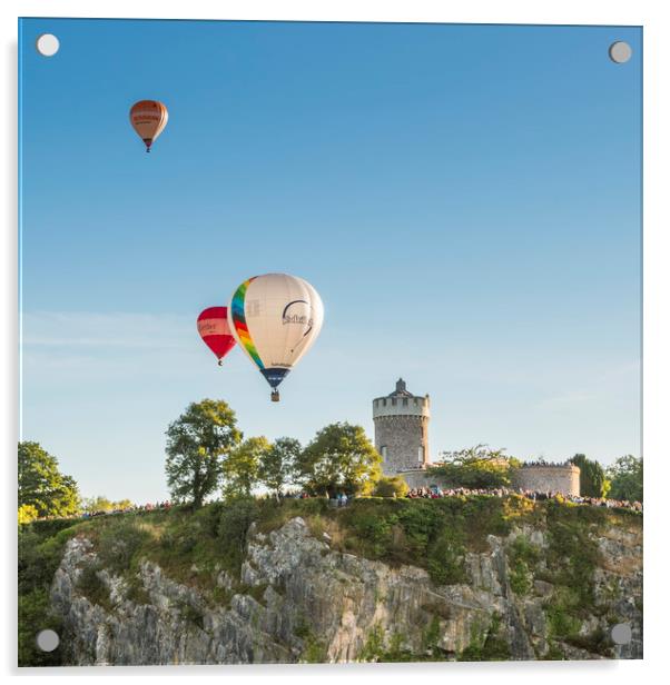 Balloons over the Observatory Acrylic by Carolyn Eaton