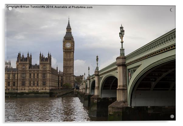 Westminster bridge and Big Ben Acrylic by Alan Tunnicliffe