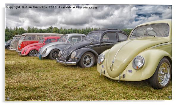 Vintage Volkswagen Beetles Showcased Acrylic by Alan Tunnicliffe