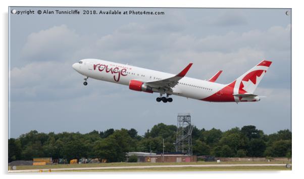 Air Canada Rouge Acrylic by Alan Tunnicliffe