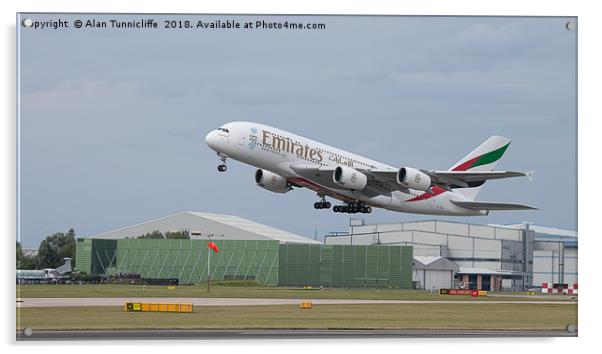 Emirates Airbus Acrylic by Alan Tunnicliffe