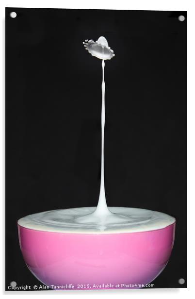 Milk splash art Acrylic by Alan Tunnicliffe