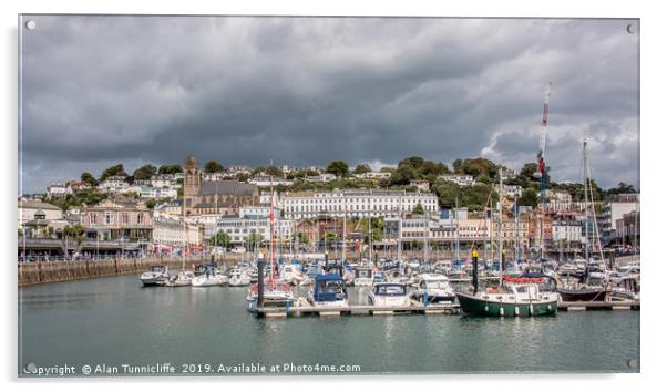 Majestic Torquay Harbour Acrylic by Alan Tunnicliffe