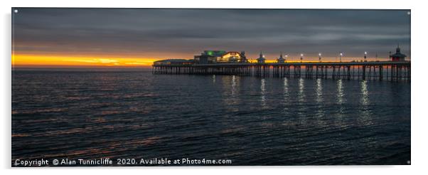Sunset over the pier Acrylic by Alan Tunnicliffe