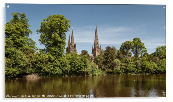 Lichfield cathedral Acrylic by Alan Tunnicliffe