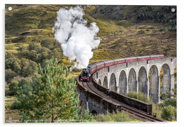 The Jacobite steam train Acrylic by Alan Tunnicliffe