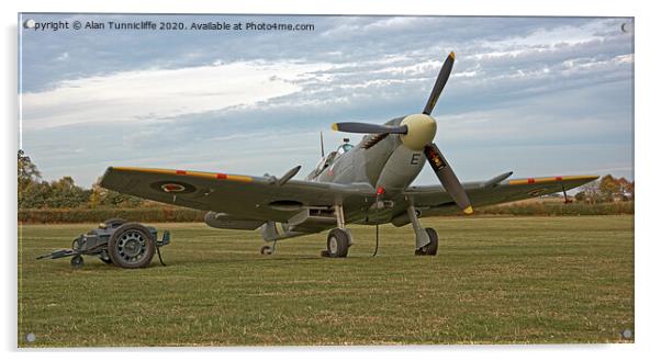 Majestic Spitfire on the Ground Acrylic by Alan Tunnicliffe