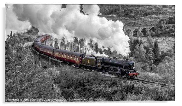 Magical ride on the Jacobite steam train Acrylic by Alan Tunnicliffe