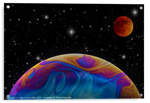 planets and stars Acrylic by Alan Tunnicliffe
