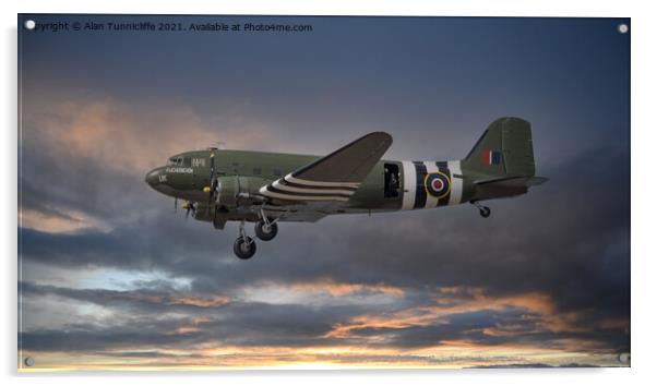 Douglas C-47 Dakota Acrylic by Alan Tunnicliffe