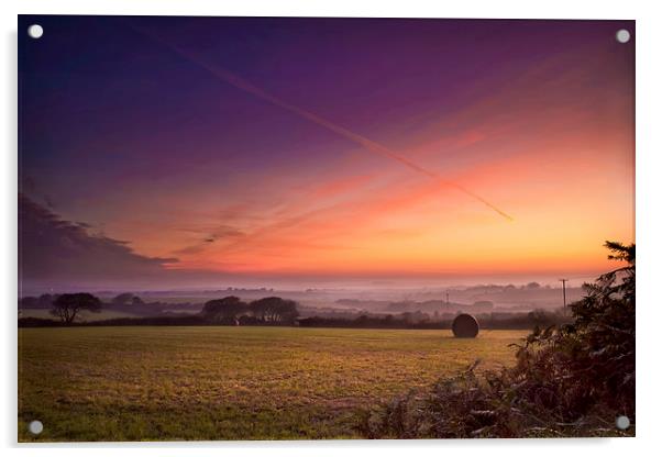 Misty Cornish Sunrise Acrylic by Christine Smart