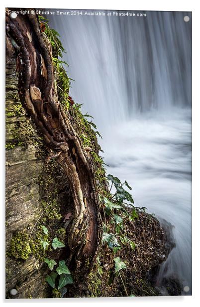 The Stepped Waterfall, Llanrwst Acrylic by Christine Smart