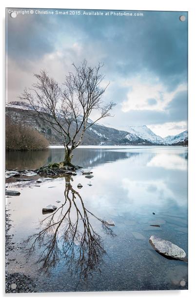  Llyn Padarn Winter Reflections Acrylic by Christine Smart