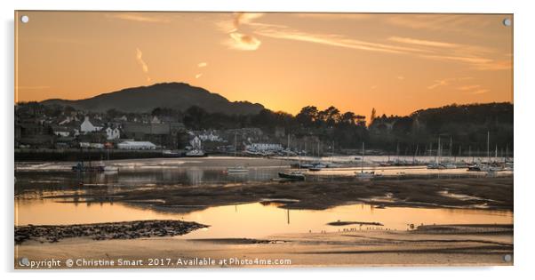 Conwy Harbour Sunset Acrylic by Christine Smart