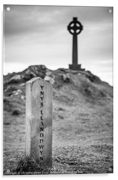 Ynys Llanddwyn / Llanddwyn Island Monochrome Black and White Landscape Scene Isle of Anglesey North Wales Acrylic by Christine Smart