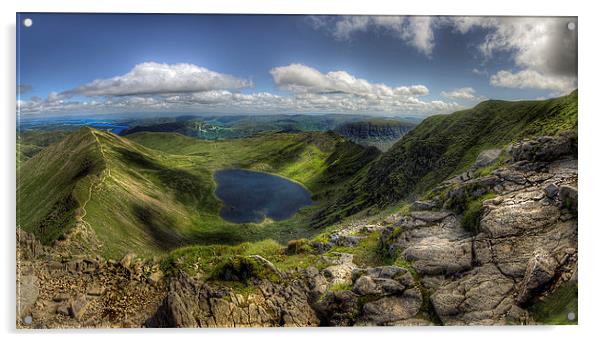 Red Tarn and Striding Edge Acrylic by Rich Berry