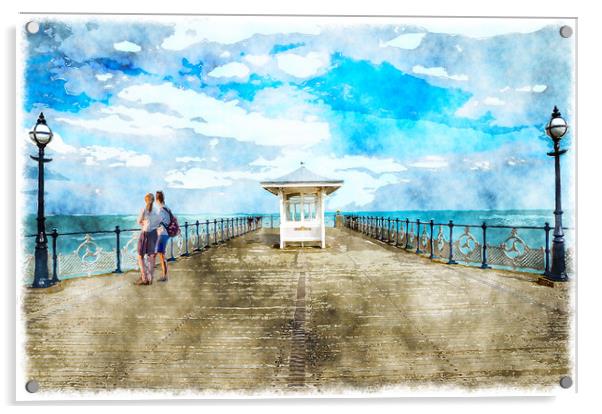 Victorian Seaside Pier Acrylic by Helen Hotson
