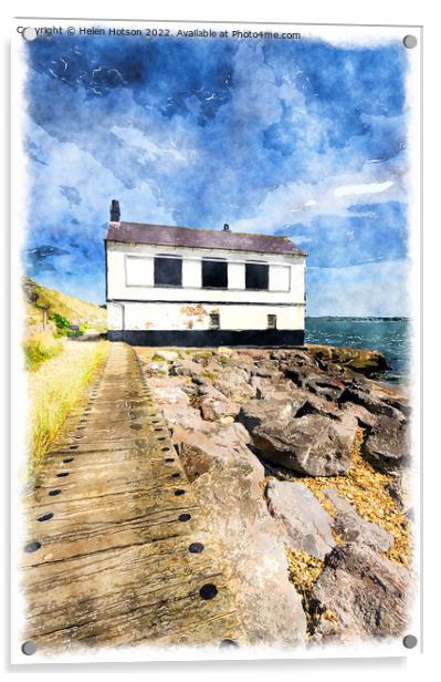 House on the Beach Acrylic by Helen Hotson