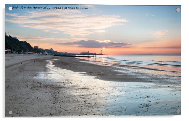 Bournemouth Sunrise Acrylic by Helen Hotson