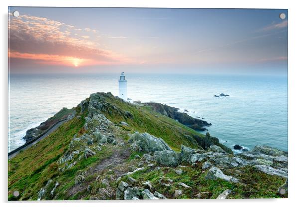Start Point Lighthouse in Devon Acrylic by Helen Hotson