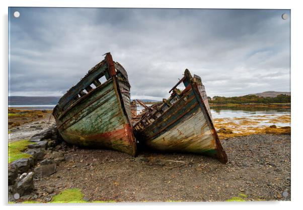 Abandoned Boats on the Isle of Mull Acrylic by Helen Hotson