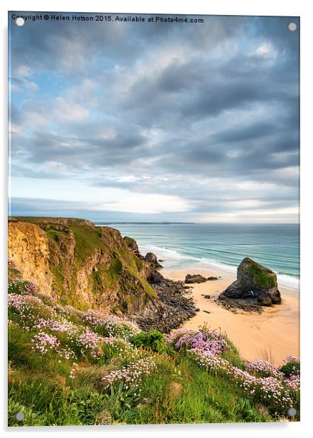 North Cornwall Coast Acrylic by Helen Hotson