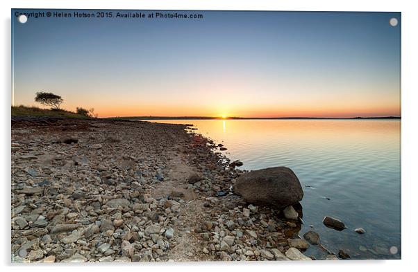 Sunset at Colliford Lake Acrylic by Helen Hotson
