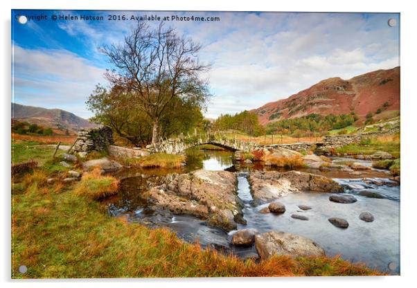 Slater's Bridge in the Lake District Acrylic by Helen Hotson