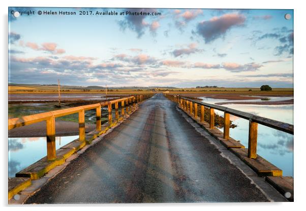 Lindisfarne Causeway Acrylic by Helen Hotson