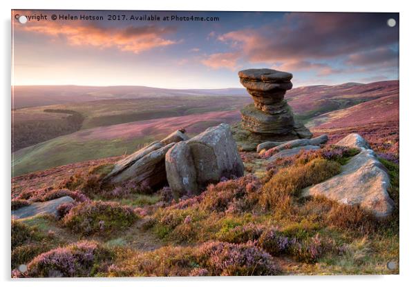 The Salt Cellar on Derwent Edge in the Peak Distri Acrylic by Helen Hotson