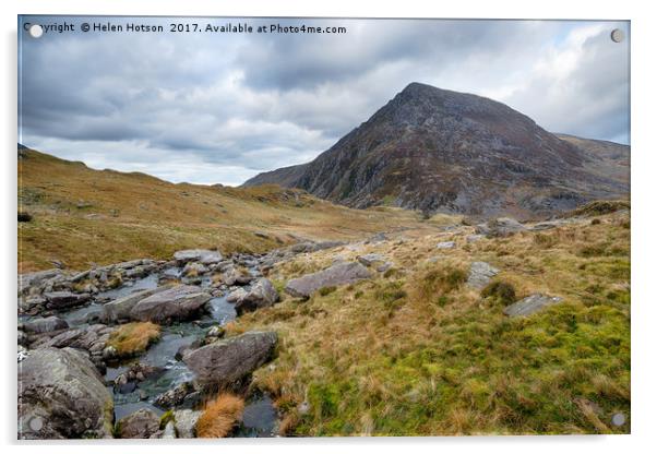Afon Idwal in Snowdonia Acrylic by Helen Hotson