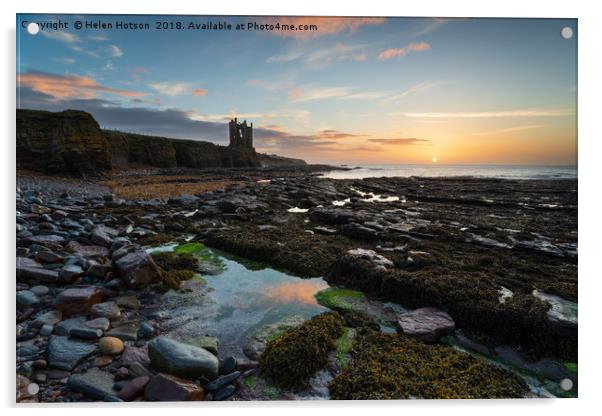 Keiss Castle at Caithness in Scotland Acrylic by Helen Hotson